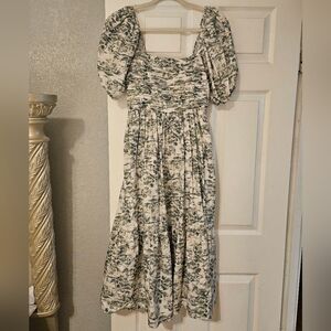 The A&F Emerson Poplin Puff Sleeve Midi Dress